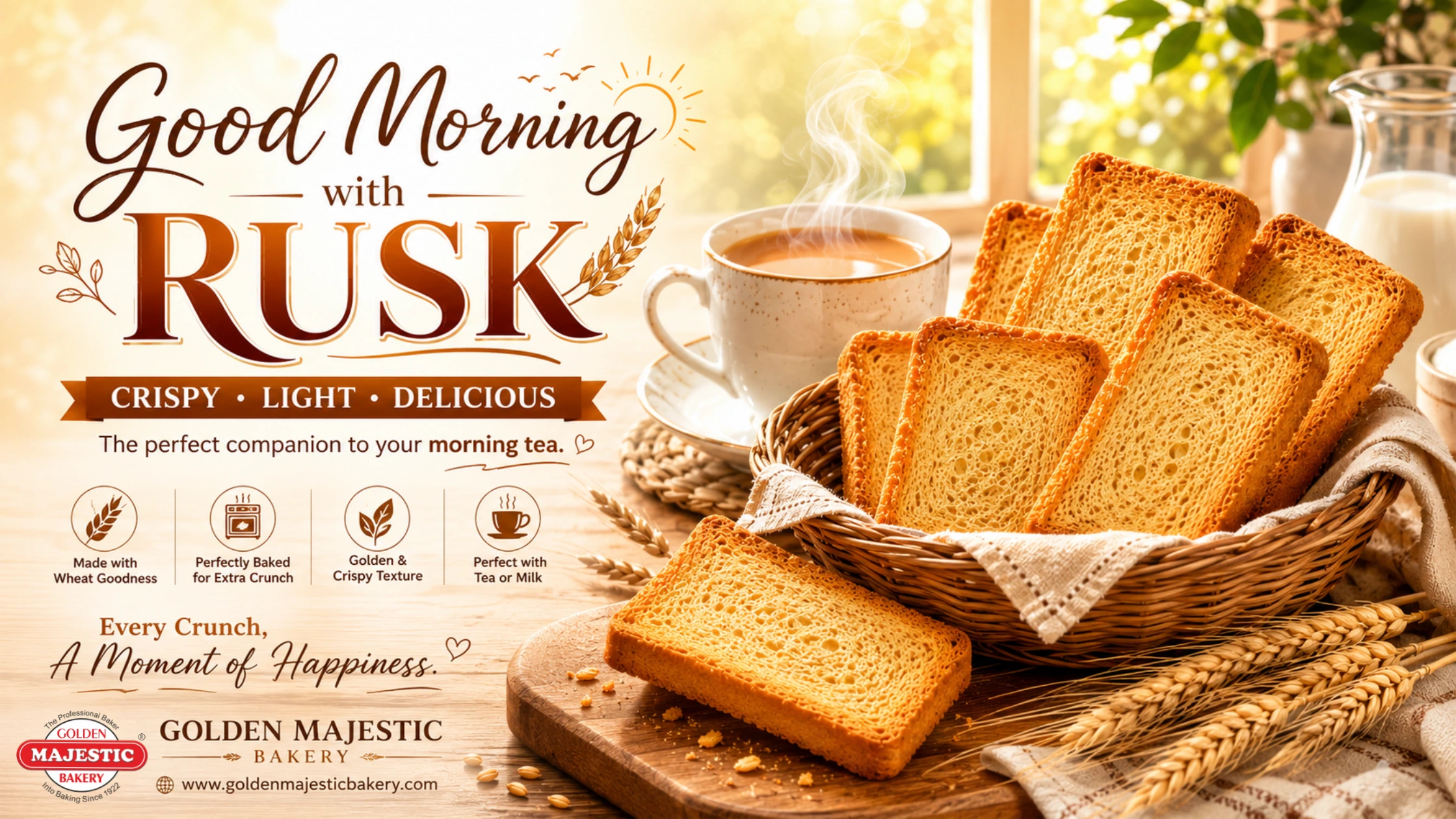 Good Morning Rusk crispy light and delicious poster