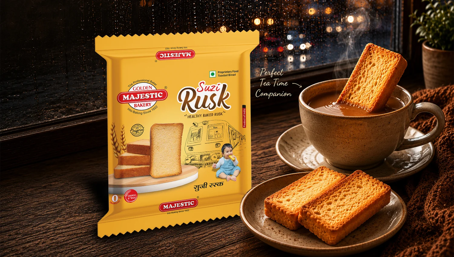 Fresh baked biscotti and crispy rusks preparation